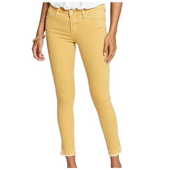 Dear John GISELE HIGH RISE YELLOW DISTRESSED SKINNY JEANS Size 31 - Picture 1 of 8